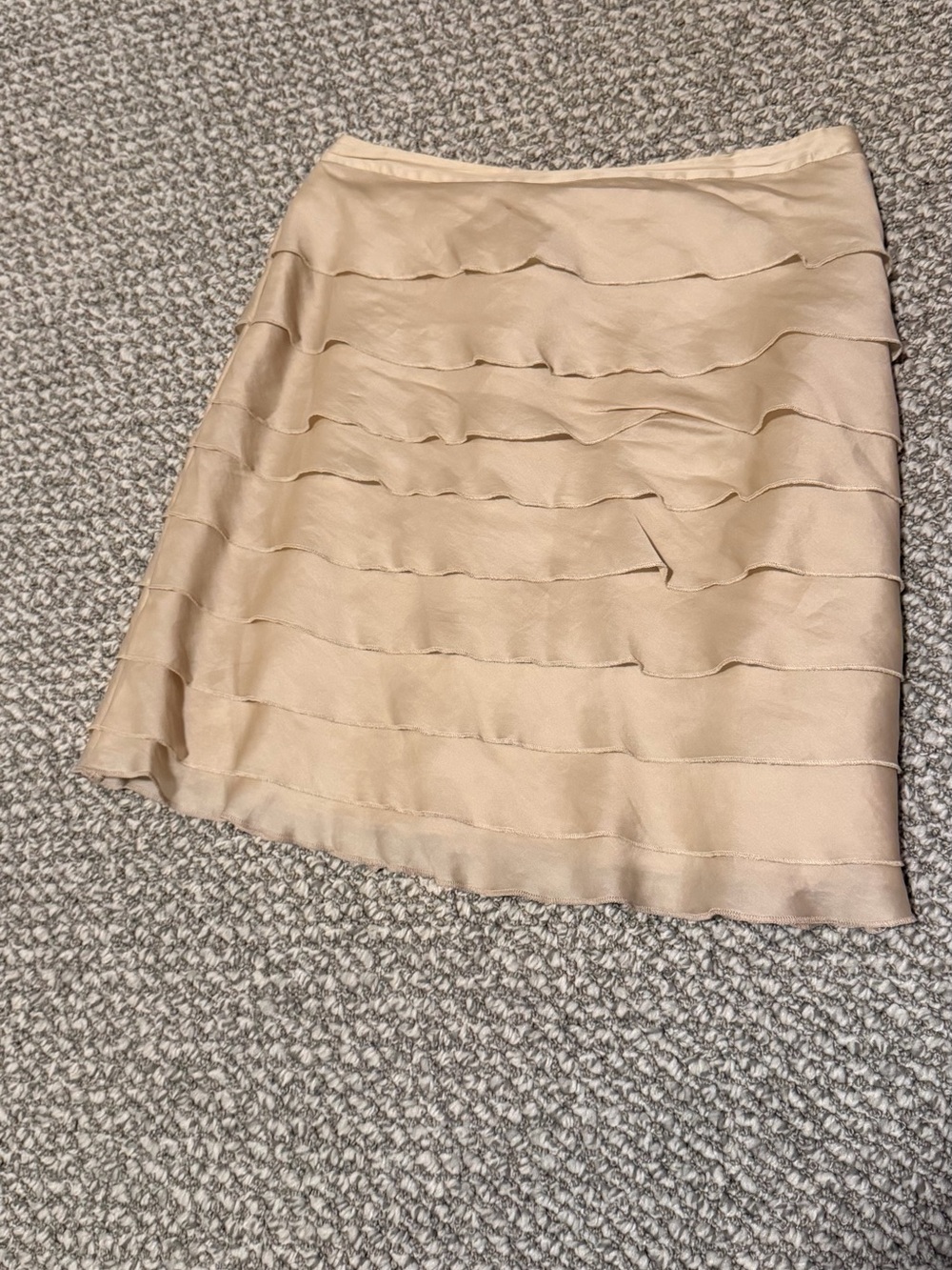 Tiered Satin Mini Skirt in Beige/gold Calvin Klein 4